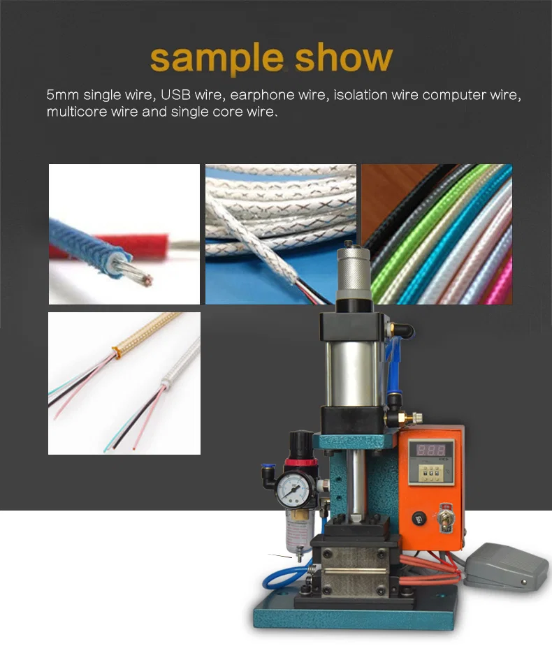 Penari Jalur Kabel Haba Dawai USB Multicore, Mesin Penari Jalur Pneumatik Elektrik Wayar Usb, Mesin Pelucutan Dawai Pemanasan Pneumatik