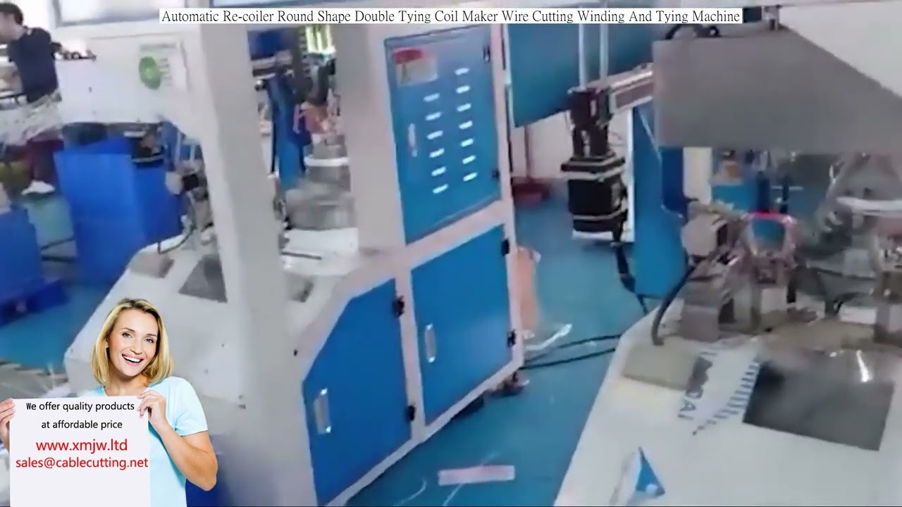 Automatic Re coiler Round Shape Double Tying Coil Maker Wire Cutting Winding And Tying Machine